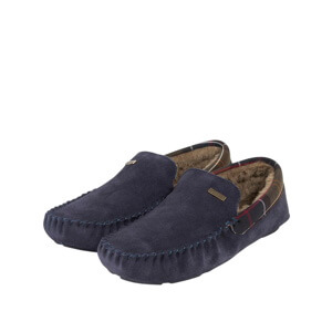 Barbour Monty Navy Suede Slippers
